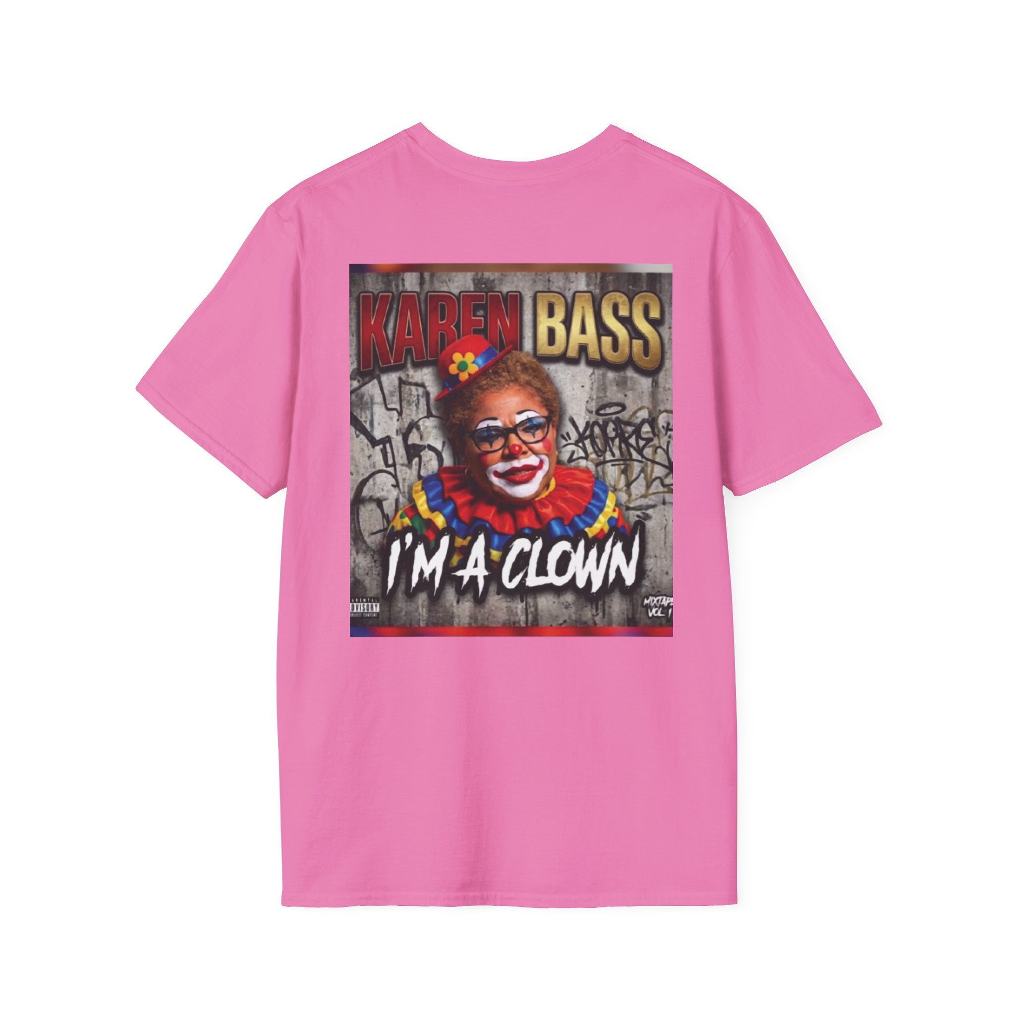 DumbAss Bass Clown Cityscape T-Shirt — Horror Carnival Graphic Tee