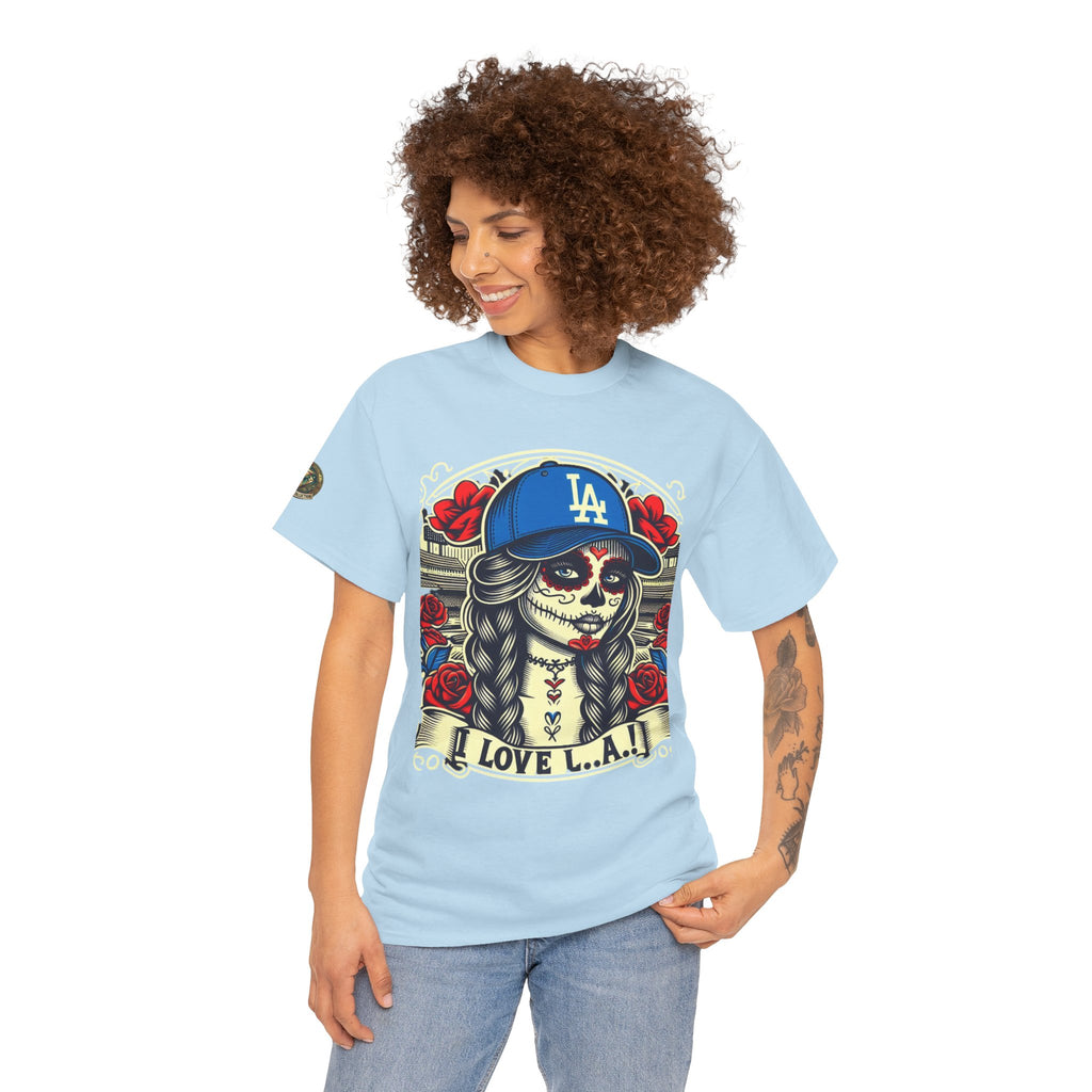 La Reina de L.A.- I Love L.A. Day of the Dead Baseball Shirt