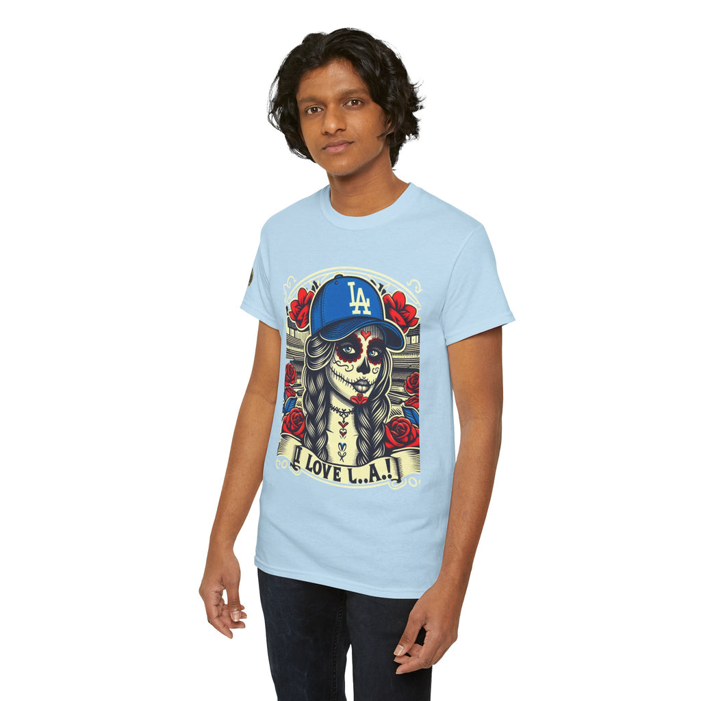 La Reina de L.A.- I Love L.A. Day of the Dead Baseball Shirt