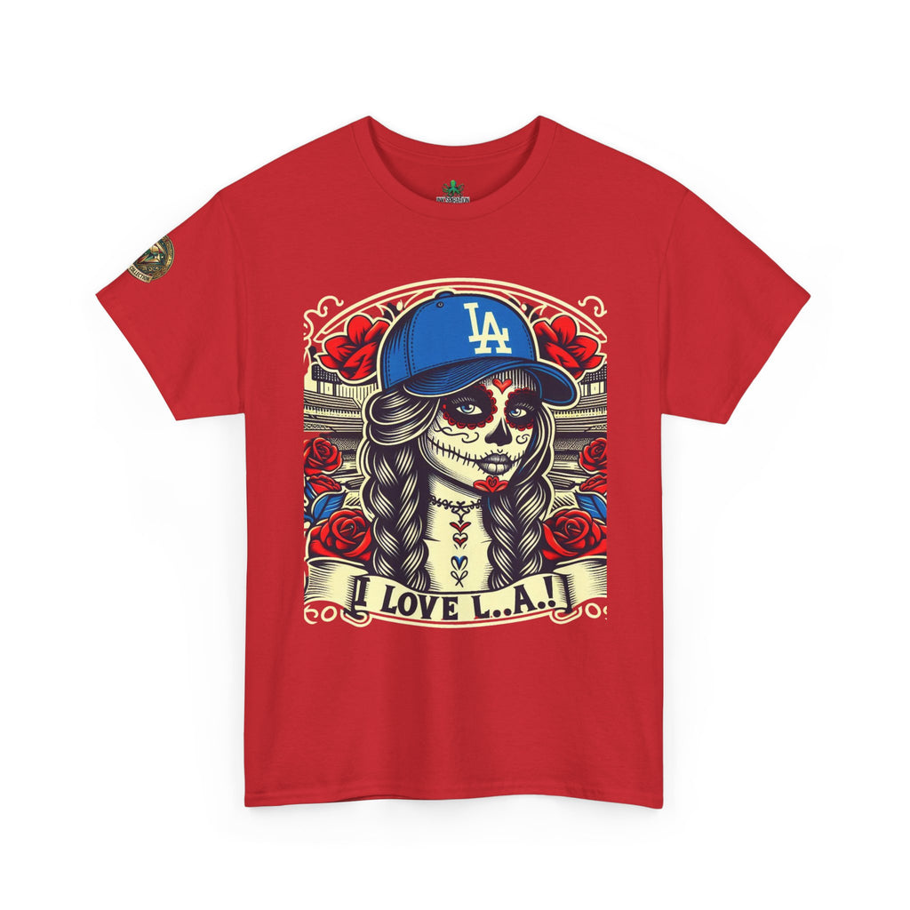 La Reina de L.A.- I Love L.A. Day of the Dead Baseball Shirt