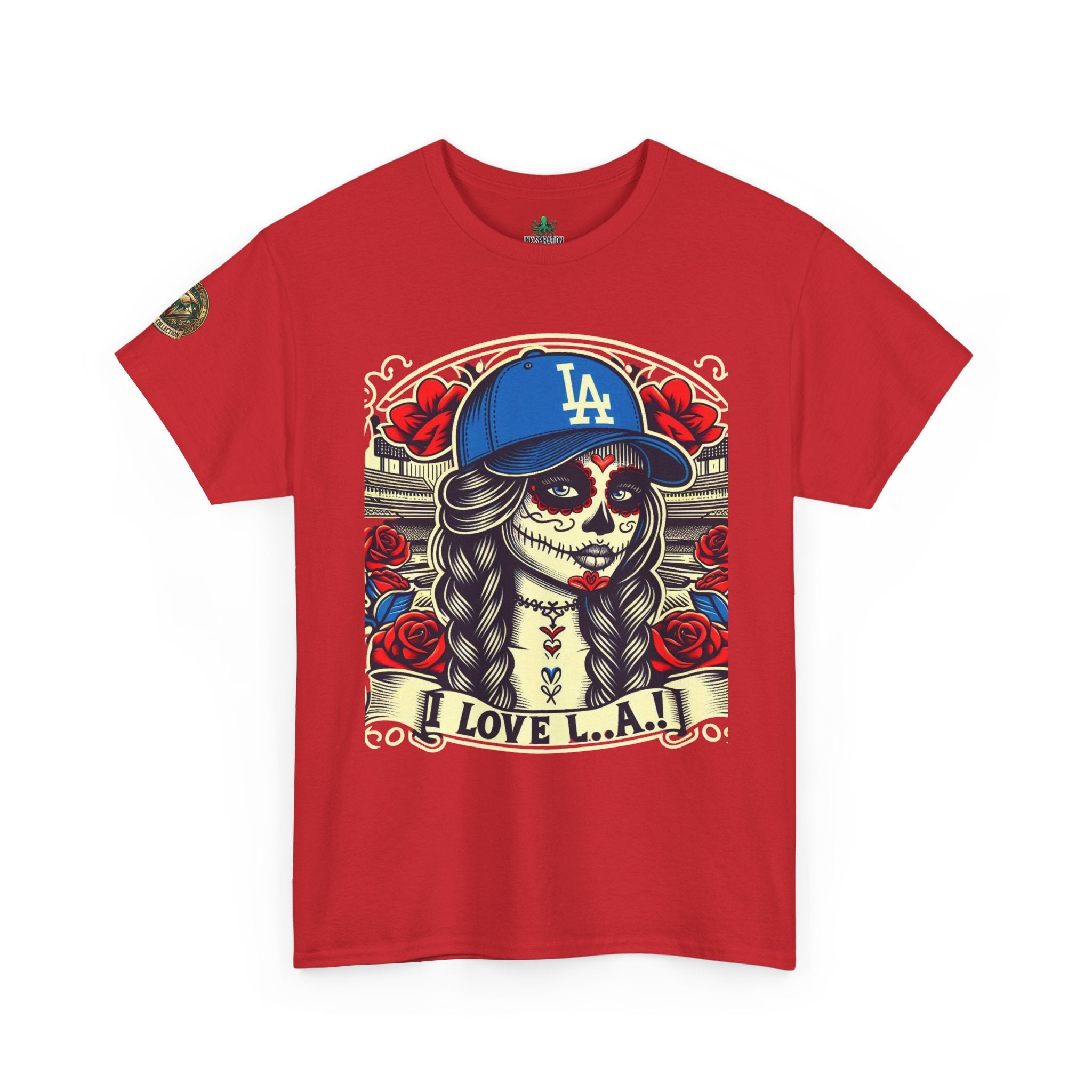 La Reina de L.A.- I Love L.A. Day of the Dead Baseball Shirt