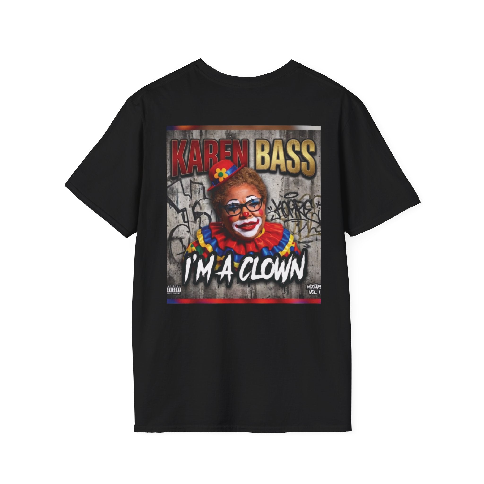 DumbAss Bass Clown Cityscape T-Shirt — Horror Carnival Graphic Tee