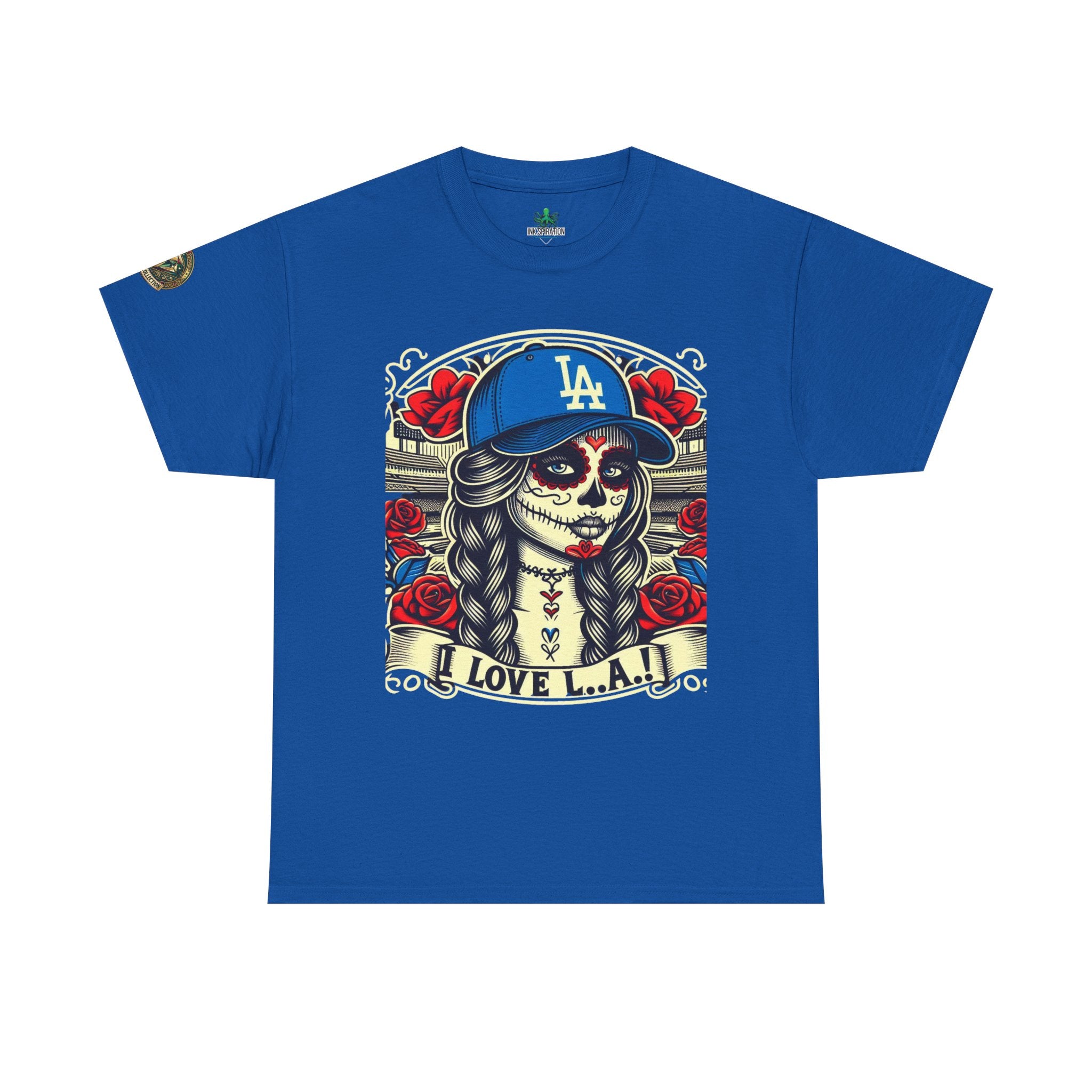 La Reina de L.A.- I Love L.A. Day of the Dead Baseball Shirt