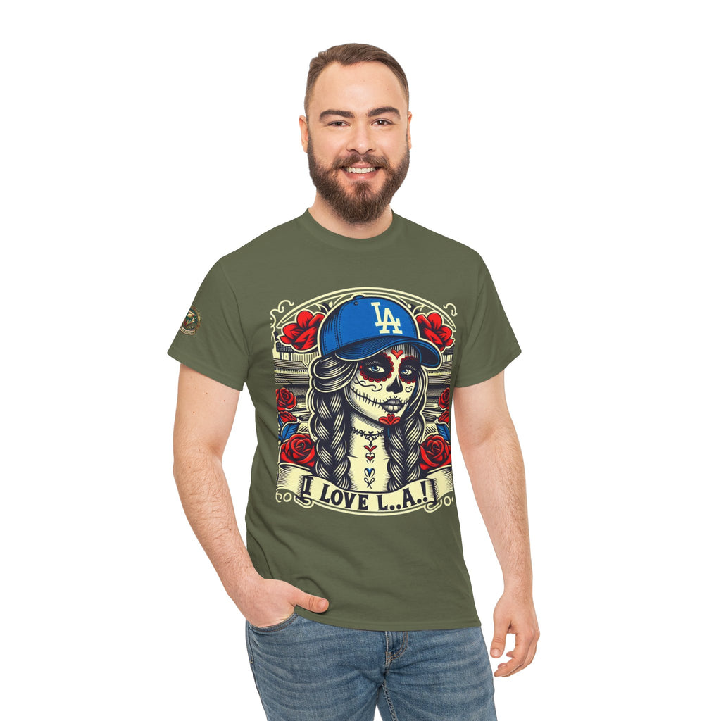 La Reina de L.A.- I Love L.A. Day of the Dead Baseball Shirt