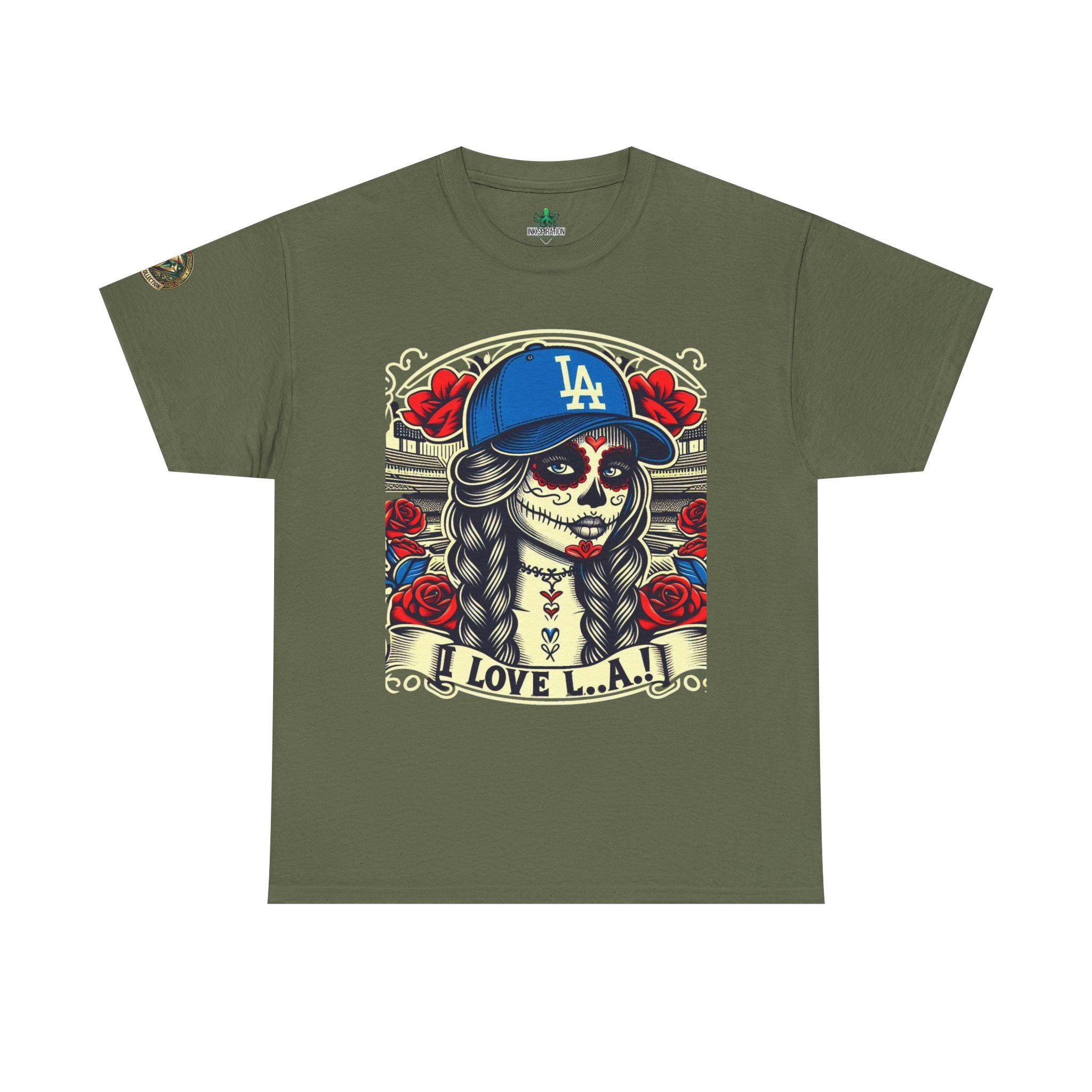 La Reina de L.A.- I Love L.A. Day of the Dead Baseball Shirt