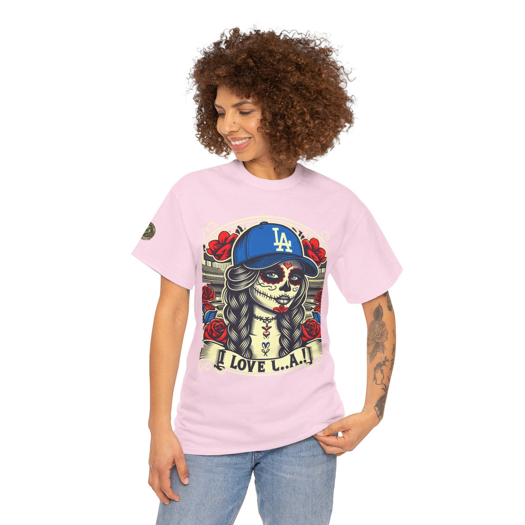 La Reina de L.A.- I Love L.A. Day of the Dead Baseball Shirt