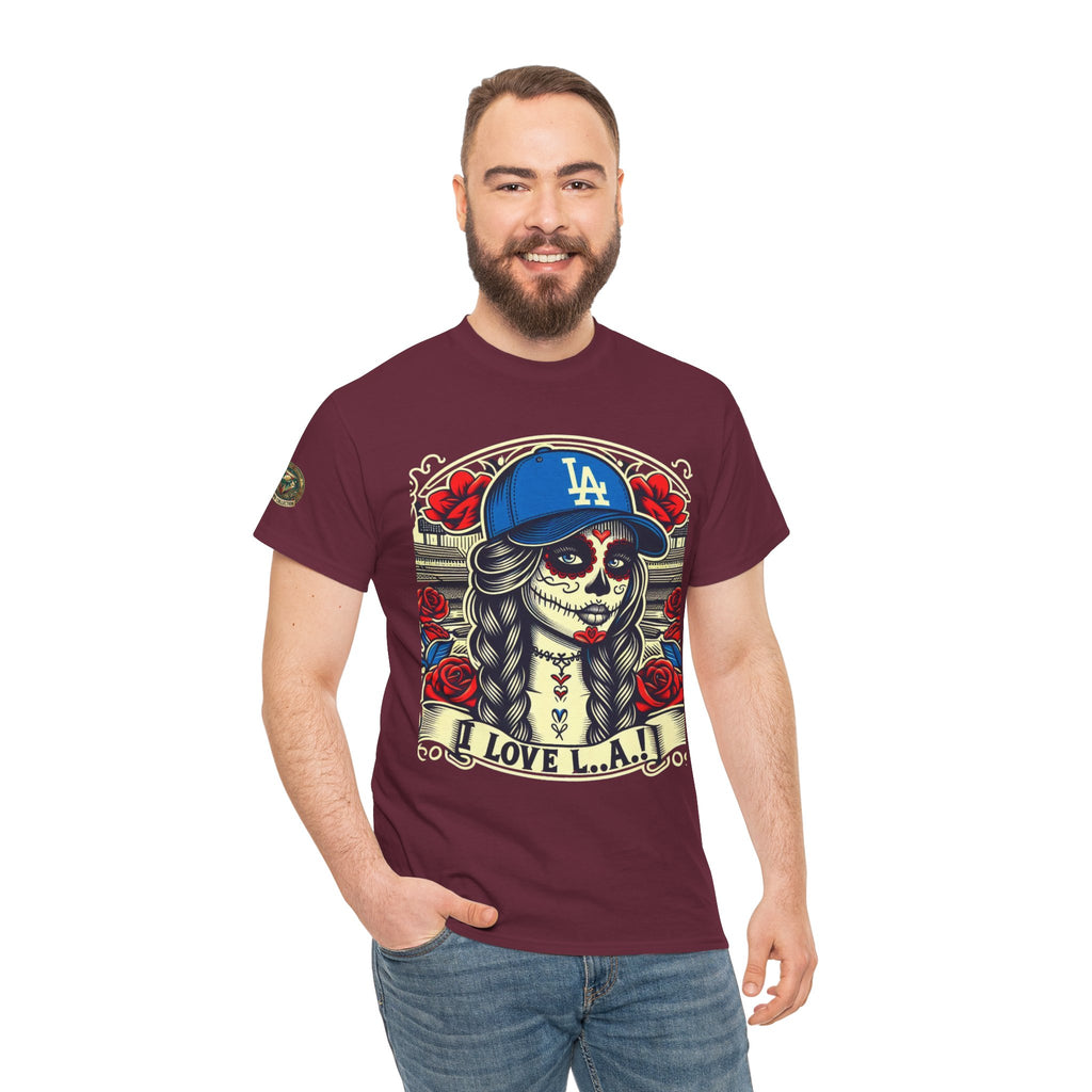 La Reina de L.A.- I Love L.A. Day of the Dead Baseball Shirt