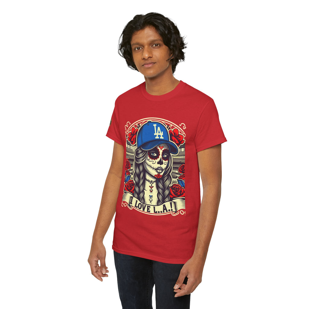 La Reina de L.A.- I Love L.A. Day of the Dead Baseball Shirt