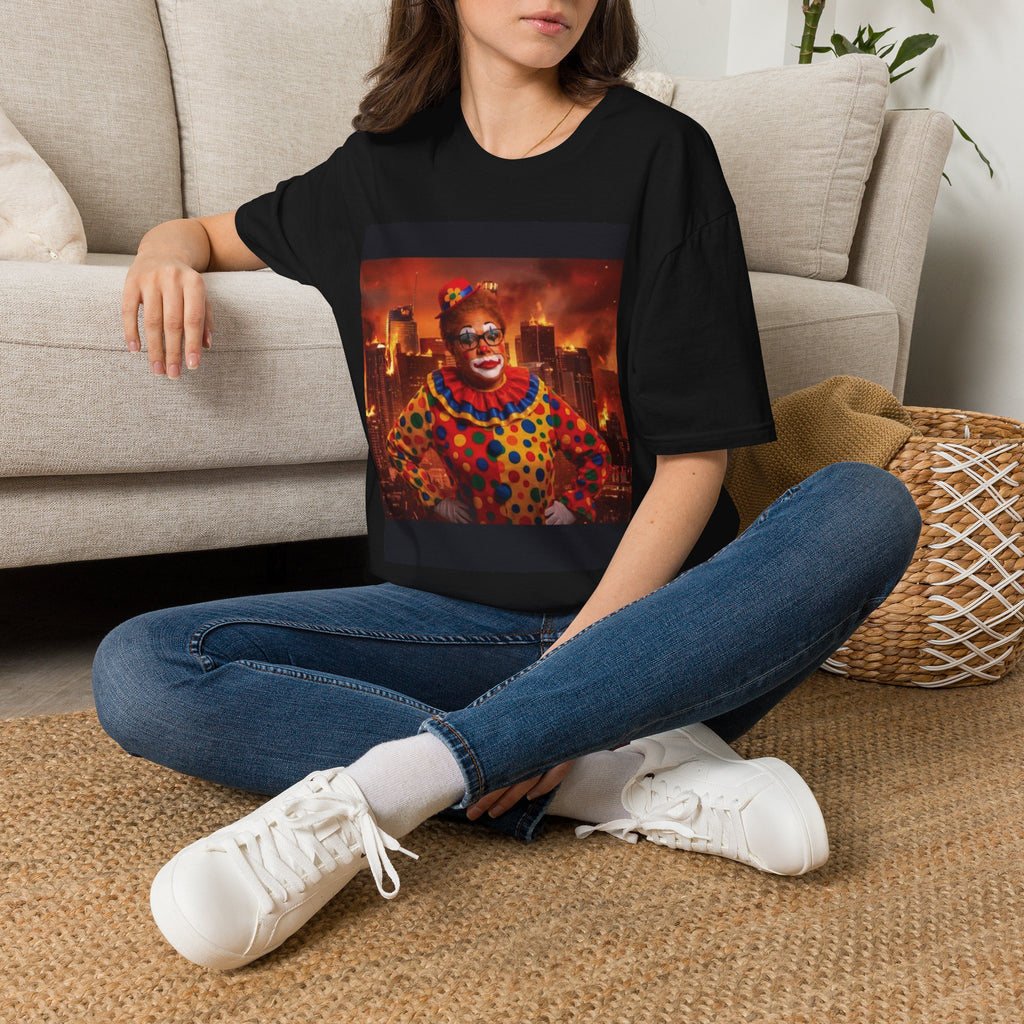 DumbAss Bass Clown Cityscape T-Shirt — Horror Carnival Graphic Tee