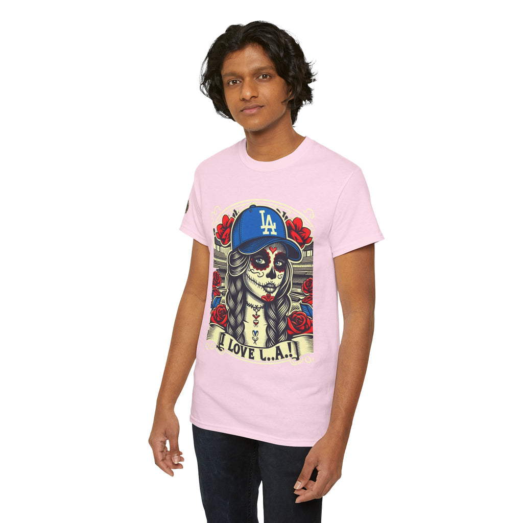 La Reina de L.A.- I Love L.A. Day of the Dead Baseball Shirt