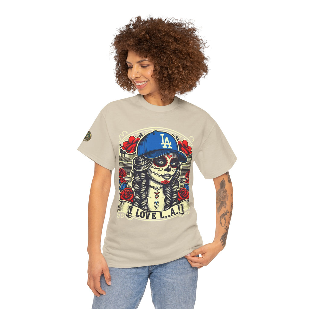 La Reina de L.A.- I Love L.A. Day of the Dead Baseball Shirt