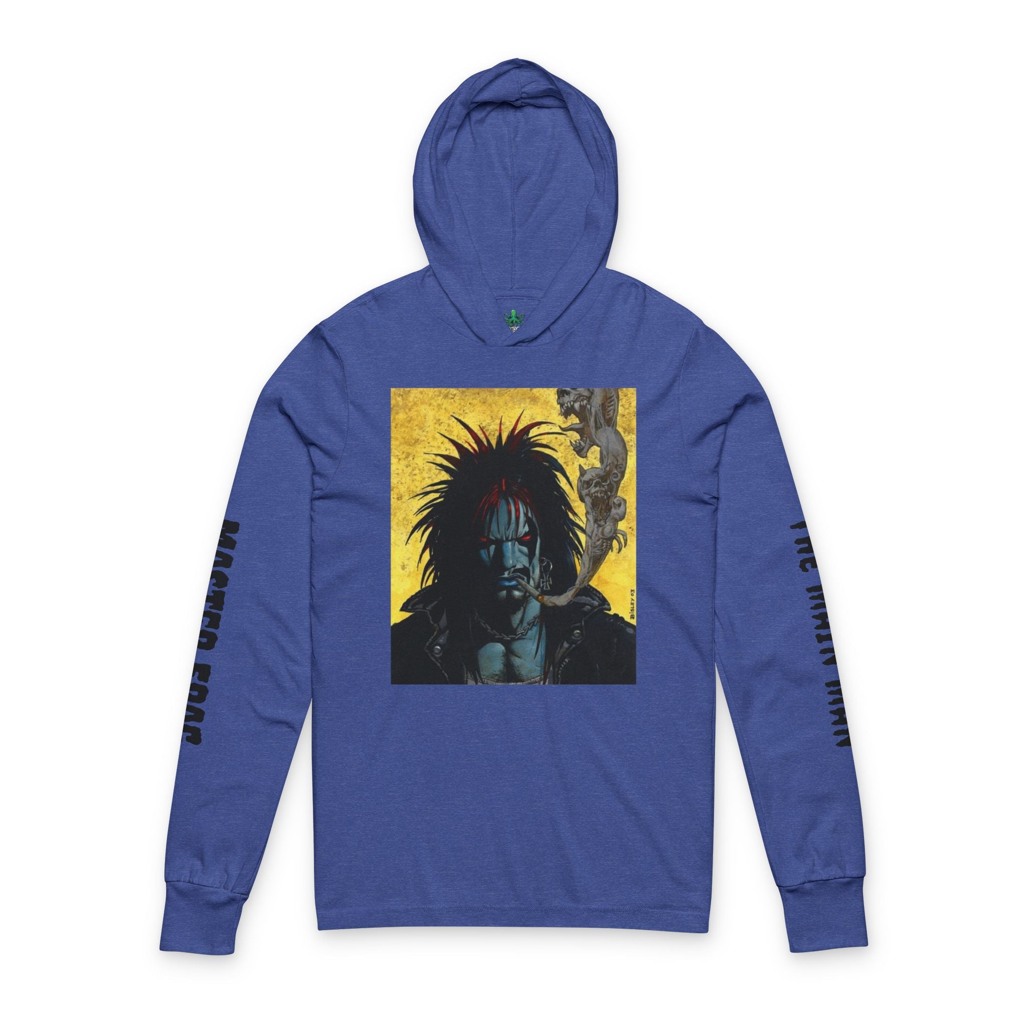 Inkspiration Collection, Goth Rock, LOBO, Hooded Long Sleeve Tee — The Main Man Portrait Graphic
