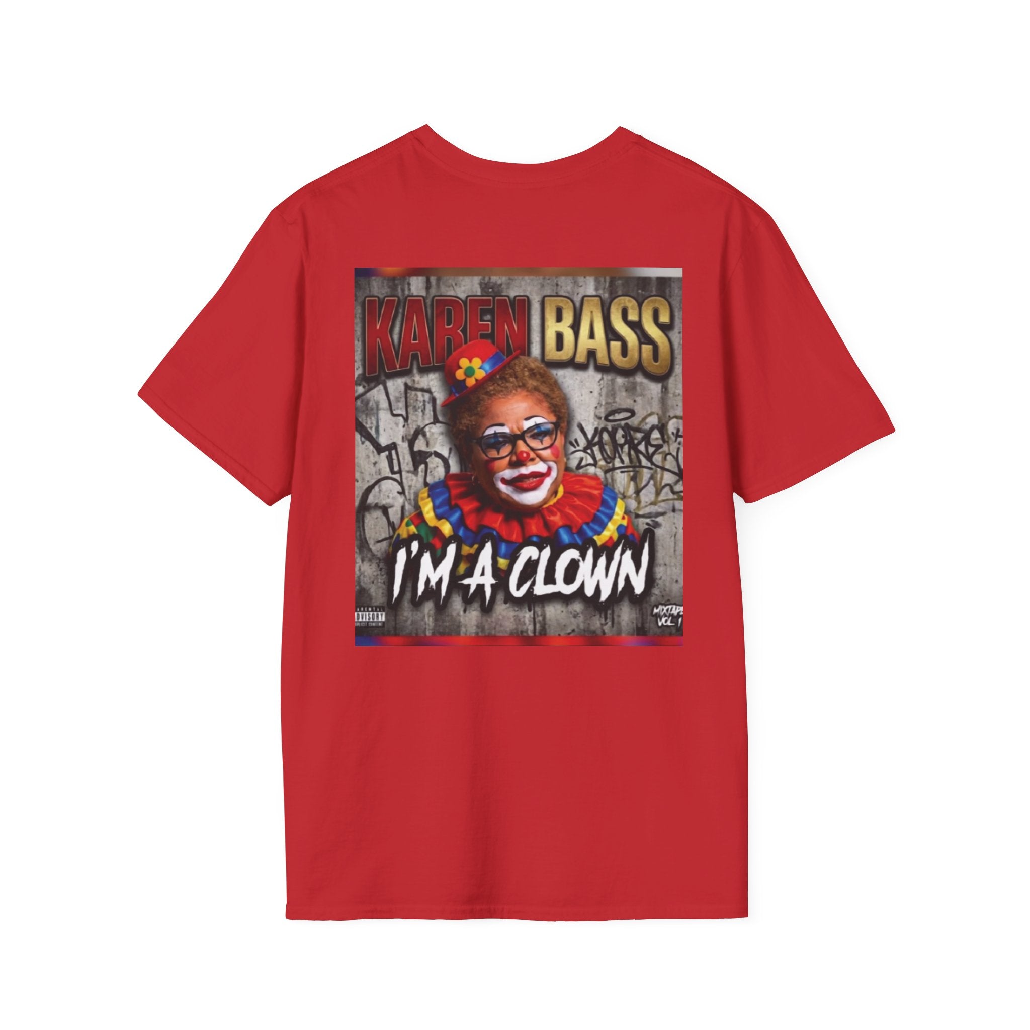 DumbAss Bass Clown Cityscape T-Shirt — Horror Carnival Graphic Tee
