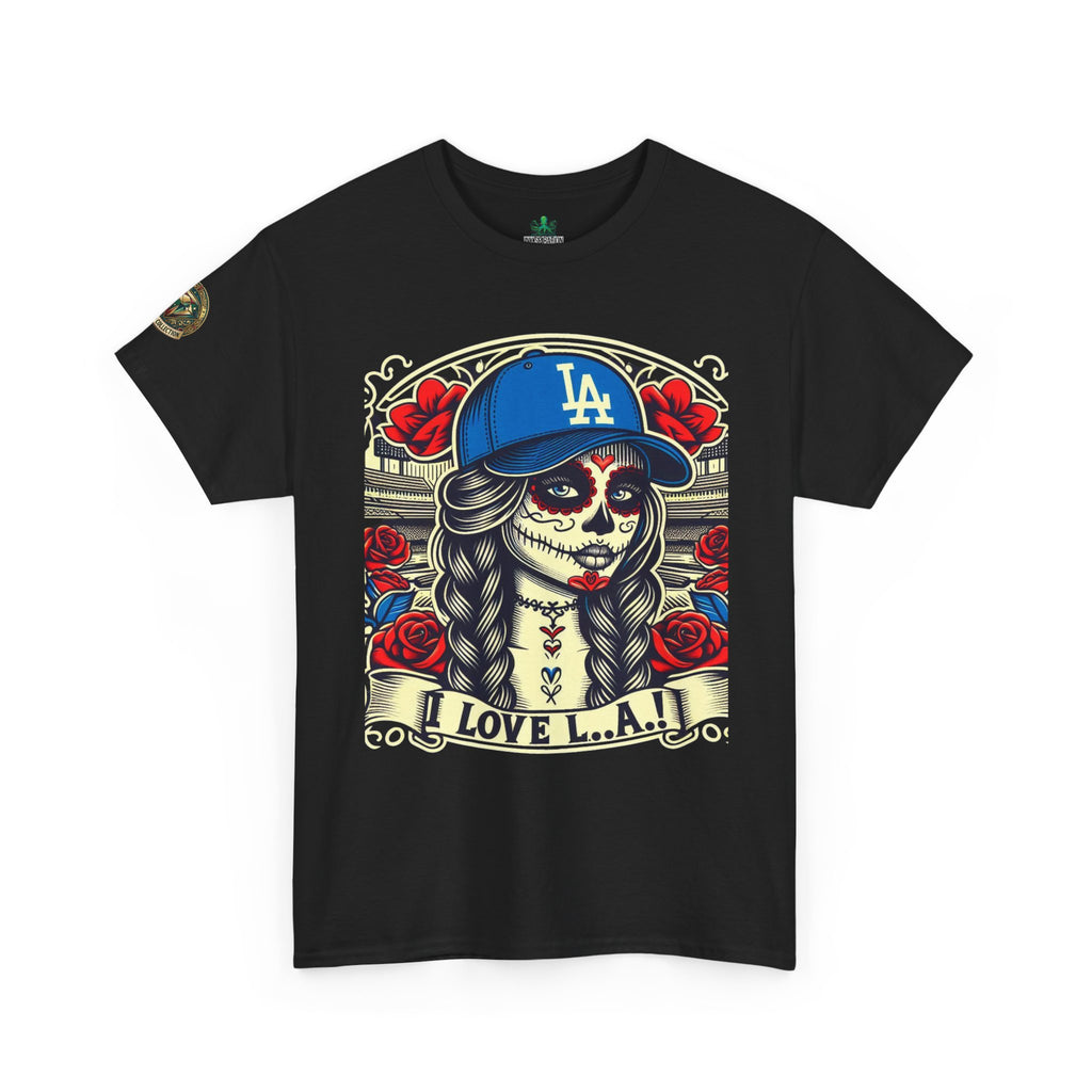 La Reina de L.A.- I Love L.A. Day of the Dead Baseball Shirt