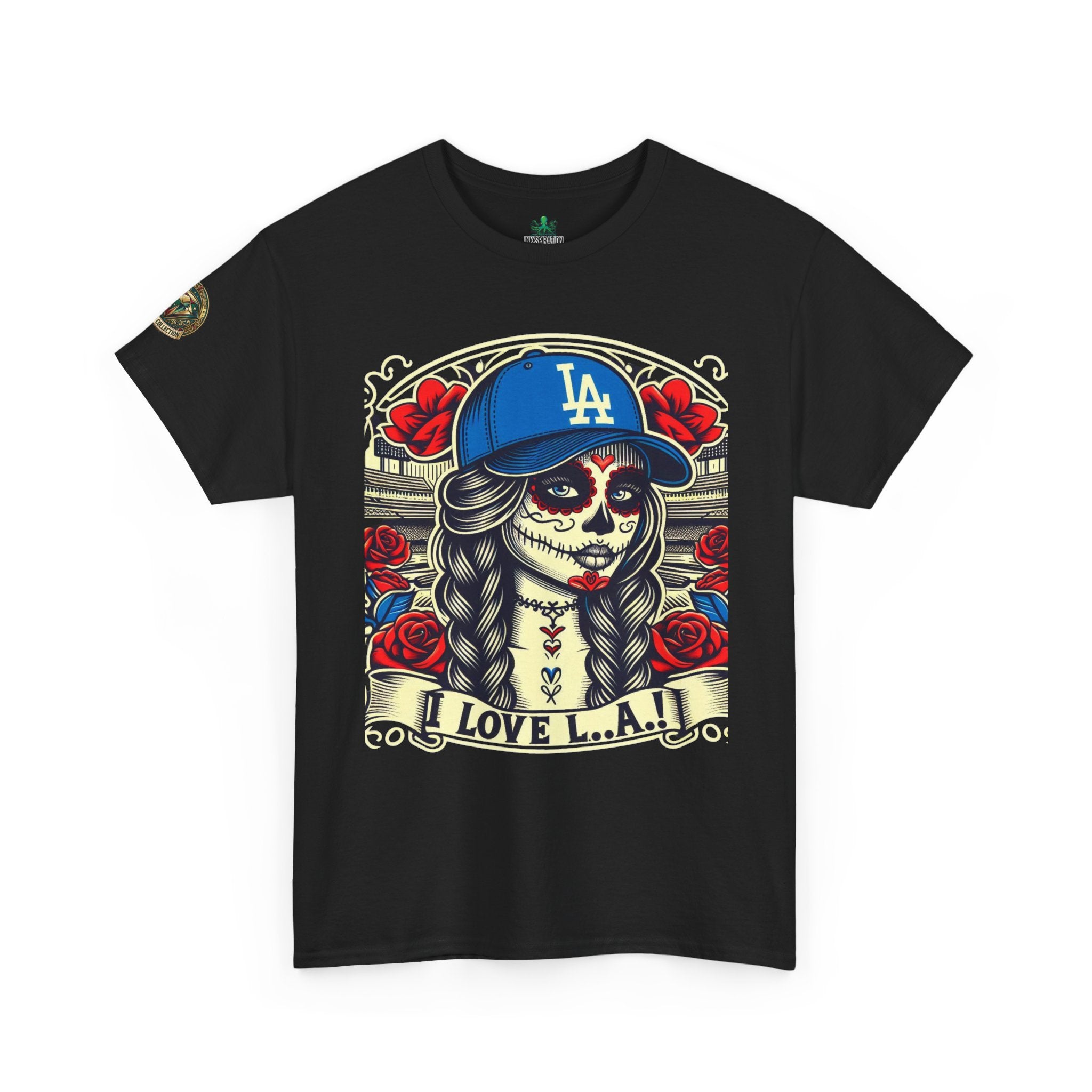 La Reina de L.A.- I Love L.A. Day of the Dead Baseball Shirt