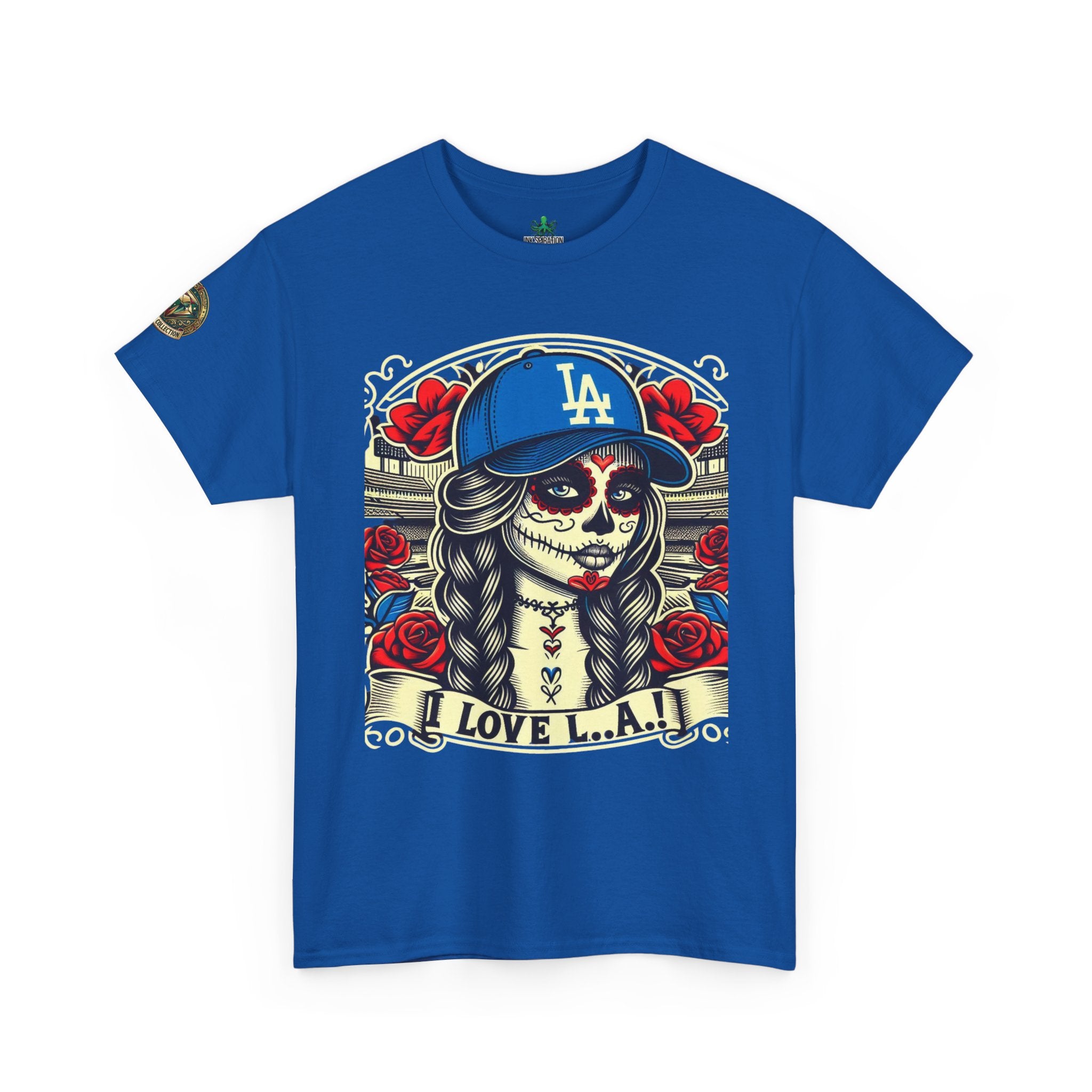La Reina de L.A.- I Love L.A. Day of the Dead Baseball Shirt