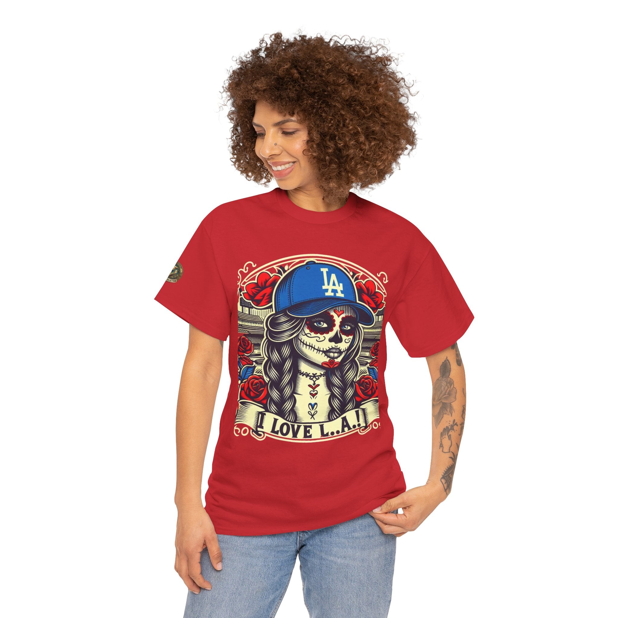 La Reina de L.A.- I Love L.A. Day of the Dead Baseball Shirt