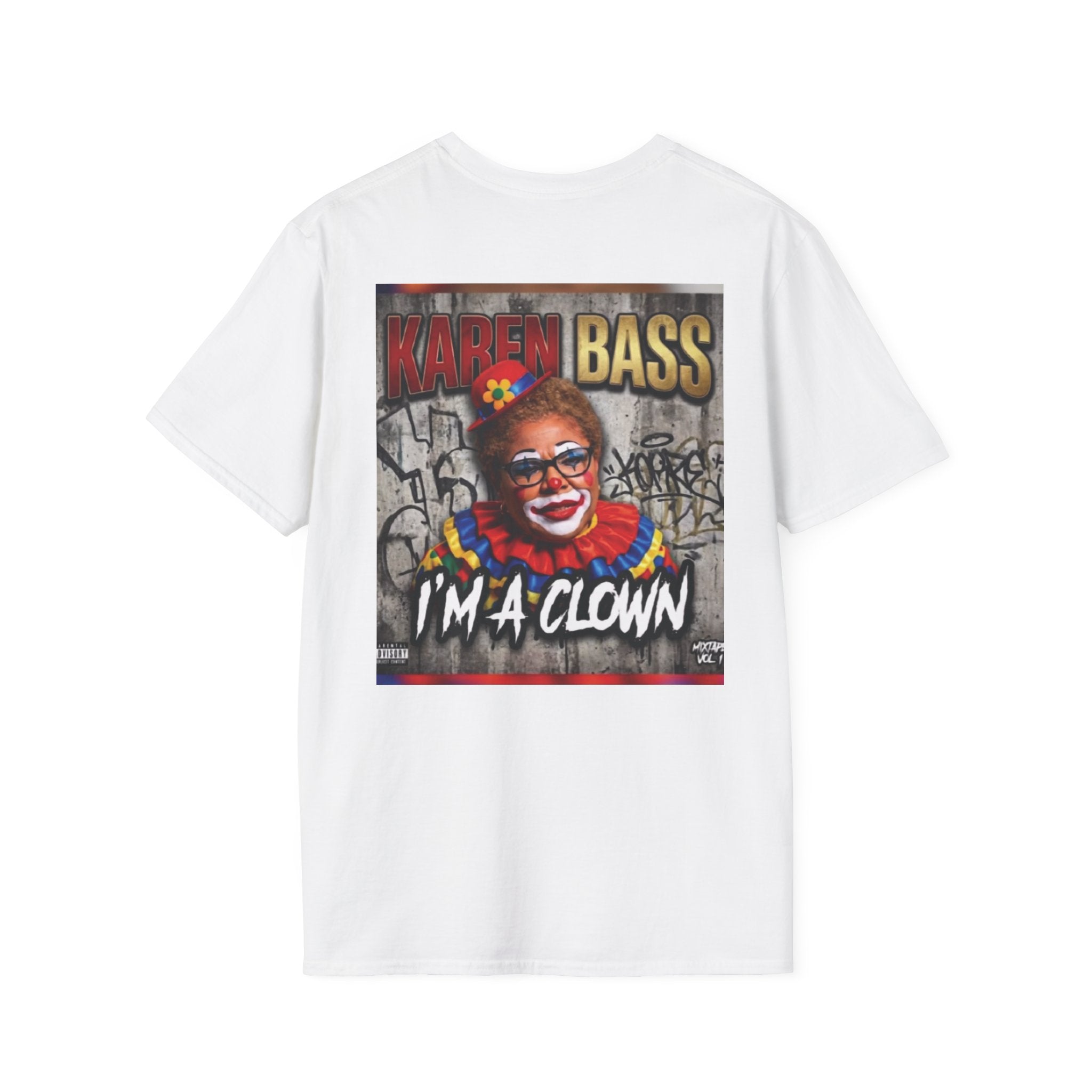 DumbAss Bass Clown Cityscape T-Shirt — Horror Carnival Graphic Tee