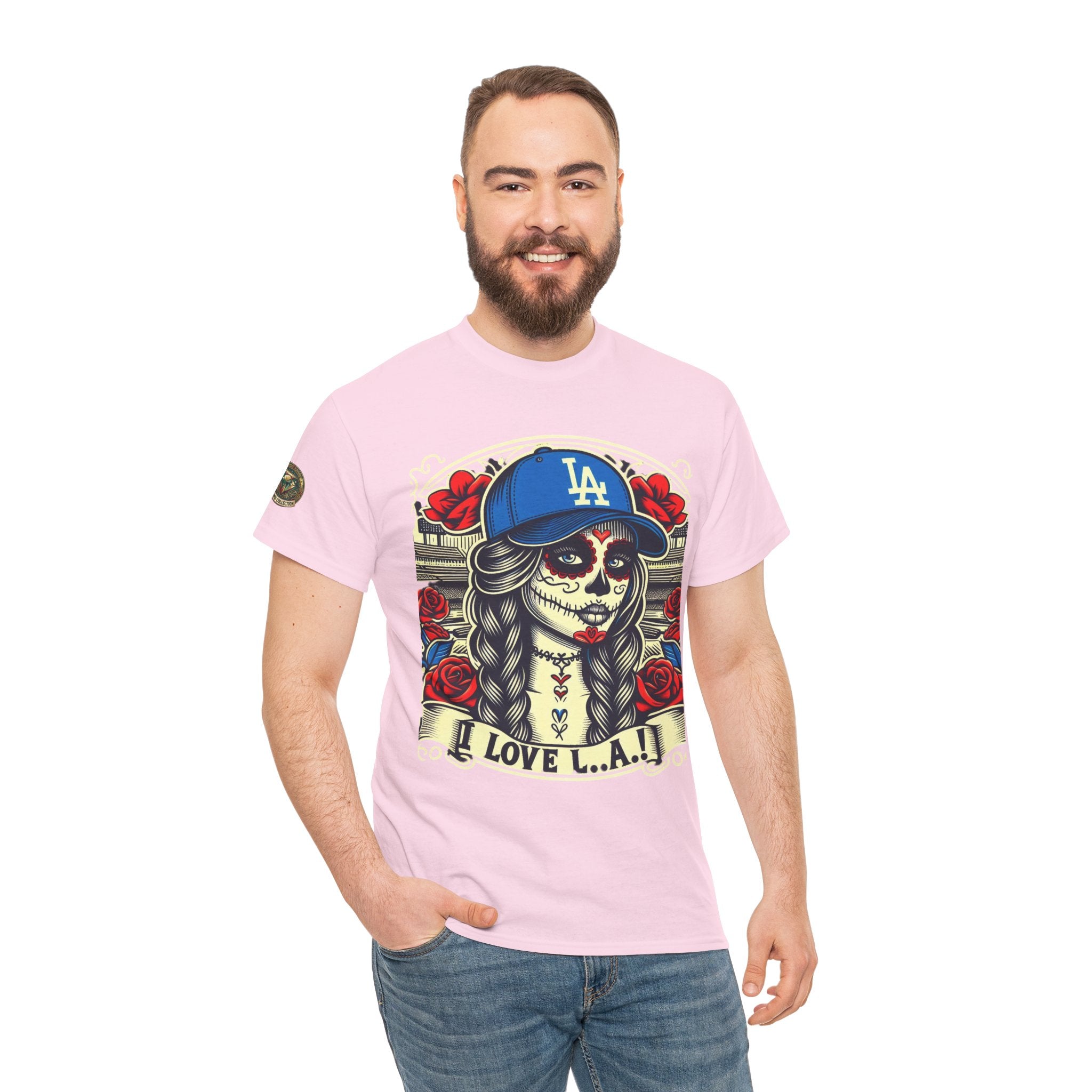 La Reina de L.A.- I Love L.A. Day of the Dead Baseball Shirt