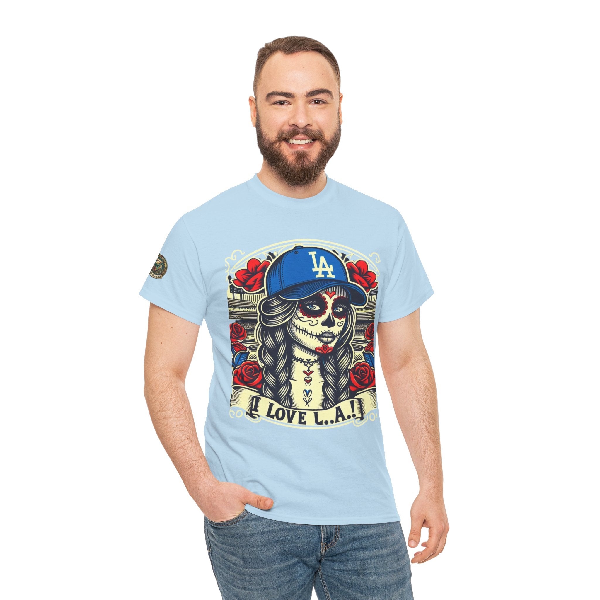 La Reina de L.A.- I Love L.A. Day of the Dead Baseball Shirt