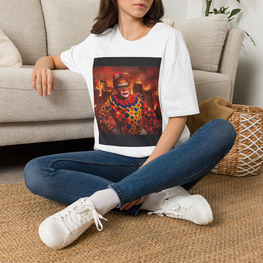 DumbAss Bass Clown Cityscape T-Shirt — Horror Carnival Graphic Tee