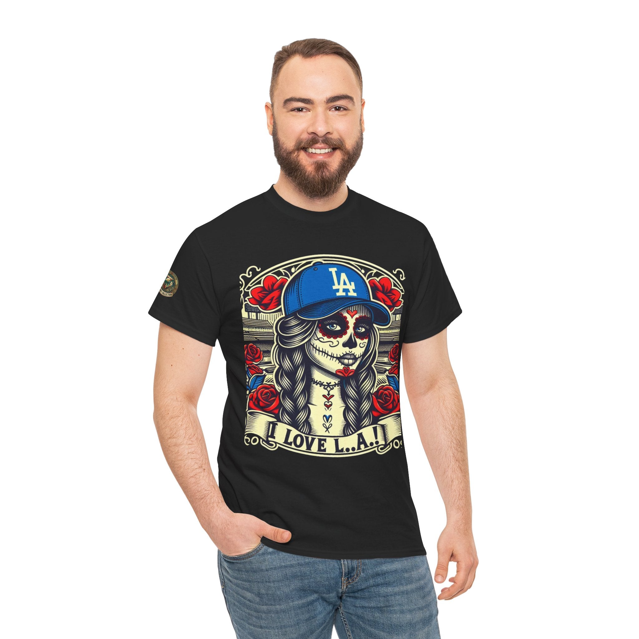La Reina de L.A.- I Love L.A. Day of the Dead Baseball Shirt