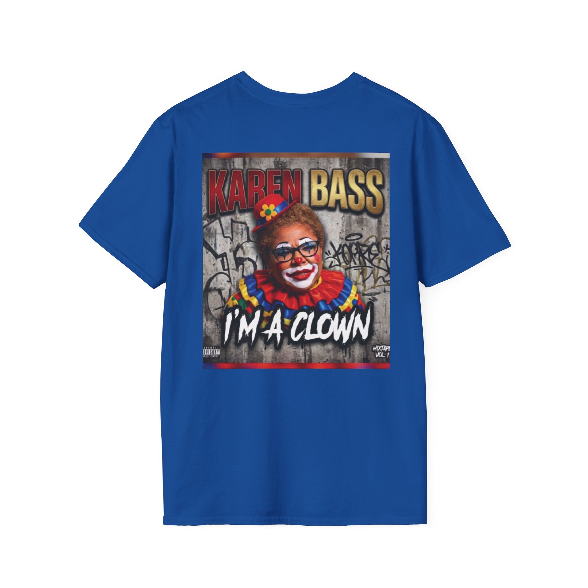 DumbAss Bass Clown Cityscape T-Shirt — Horror Carnival Graphic Tee