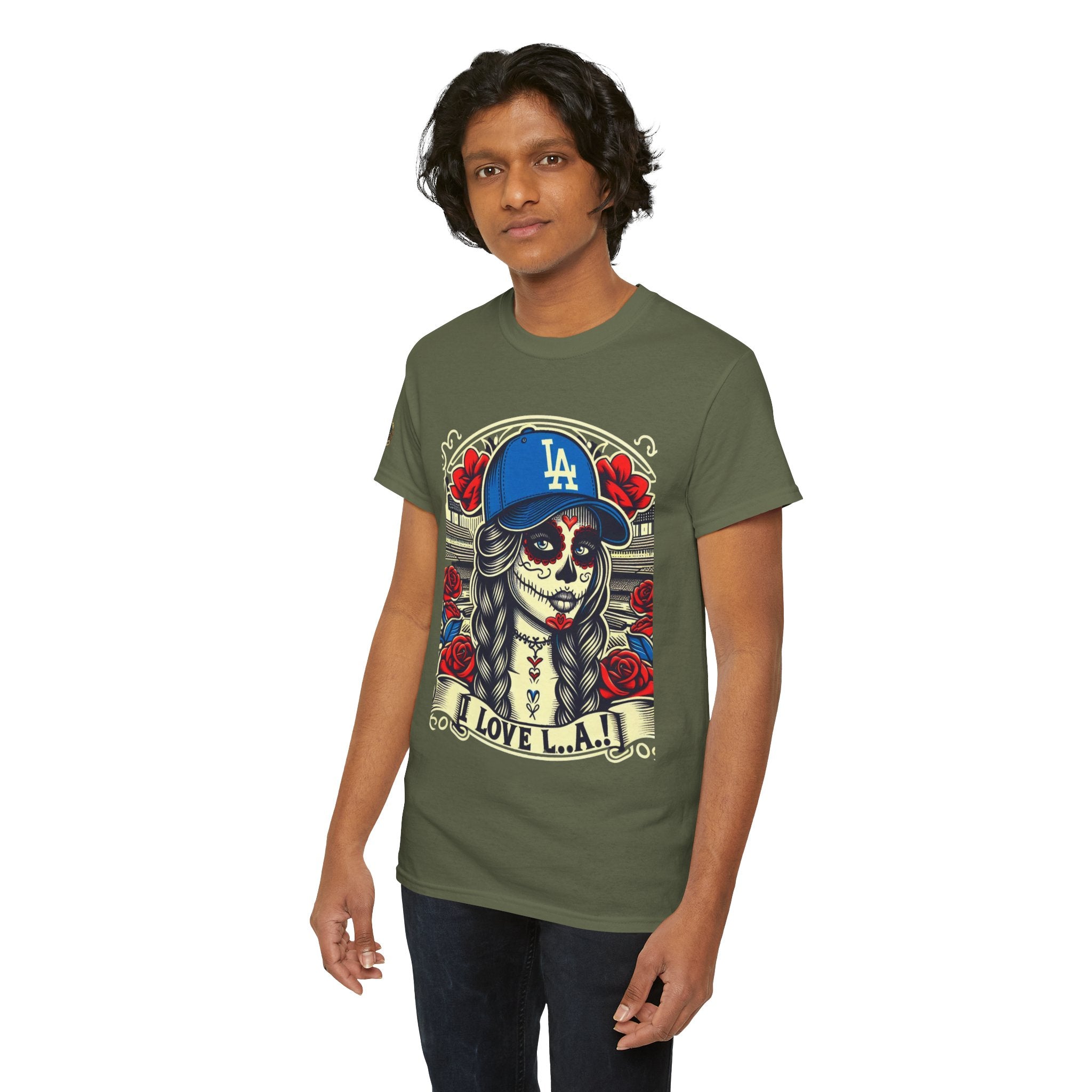 La Reina de L.A.- I Love L.A. Day of the Dead Baseball Shirt