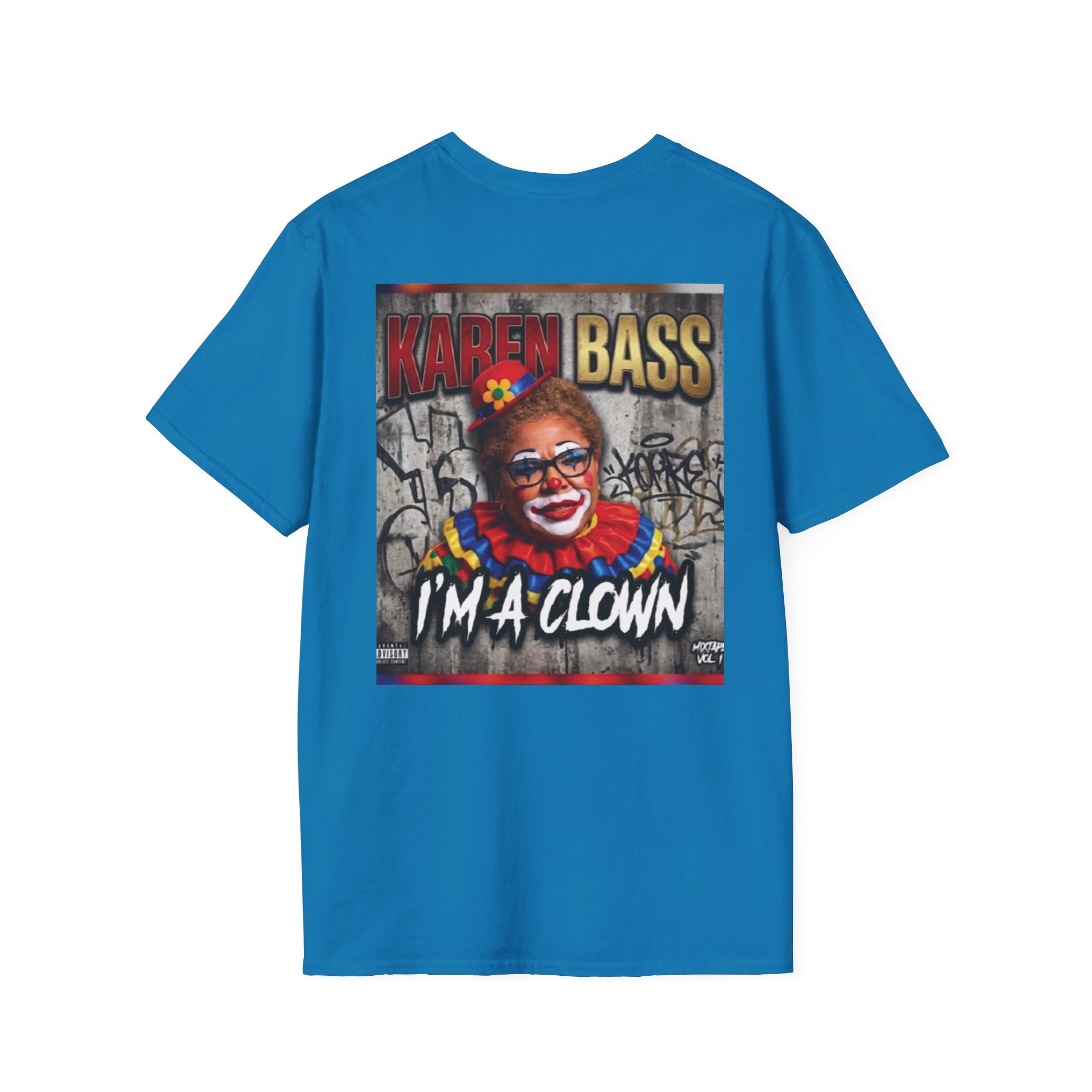 DumbAss Bass Clown Cityscape T-Shirt — Horror Carnival Graphic Tee