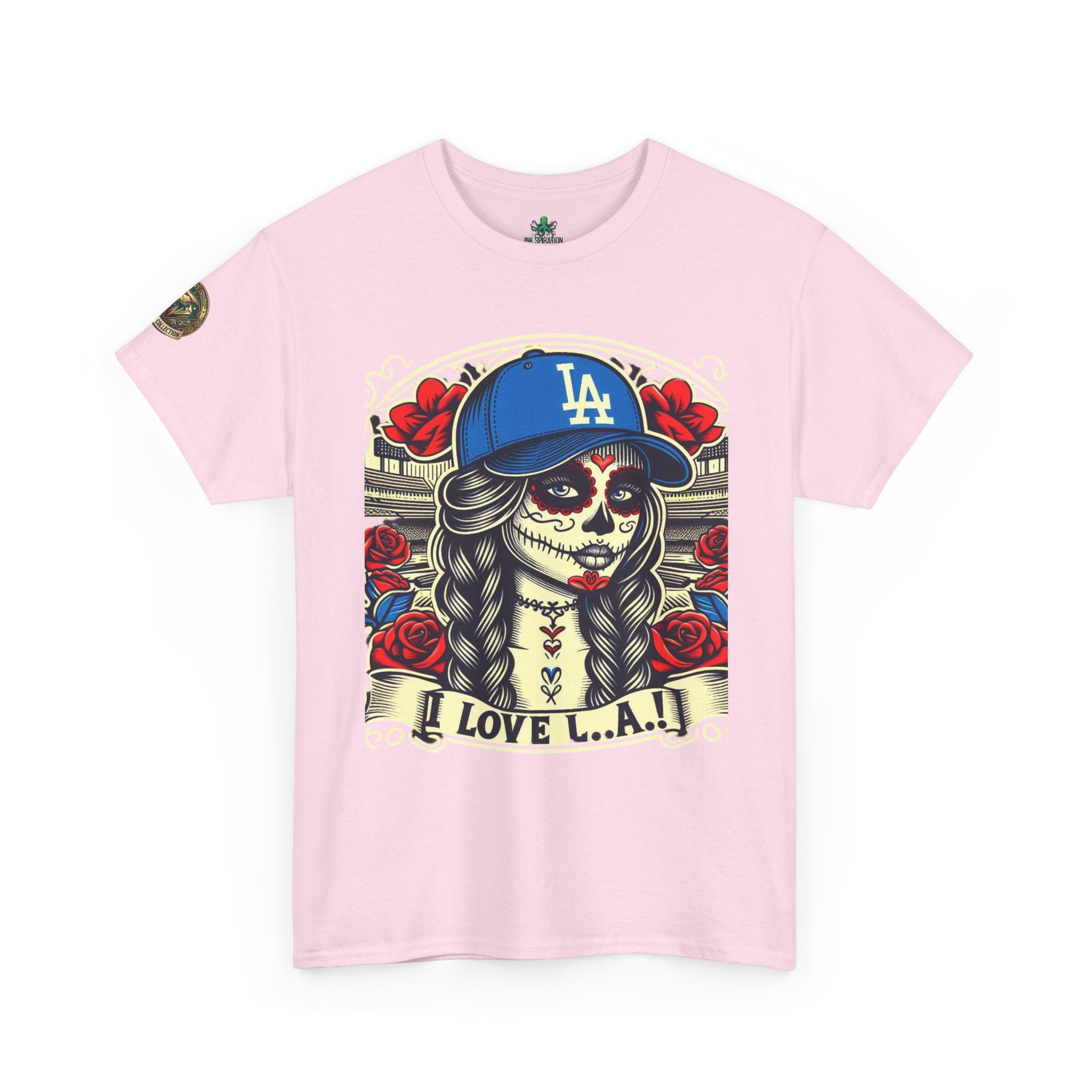 La Reina de L.A.- I Love L.A. Day of the Dead Baseball Shirt