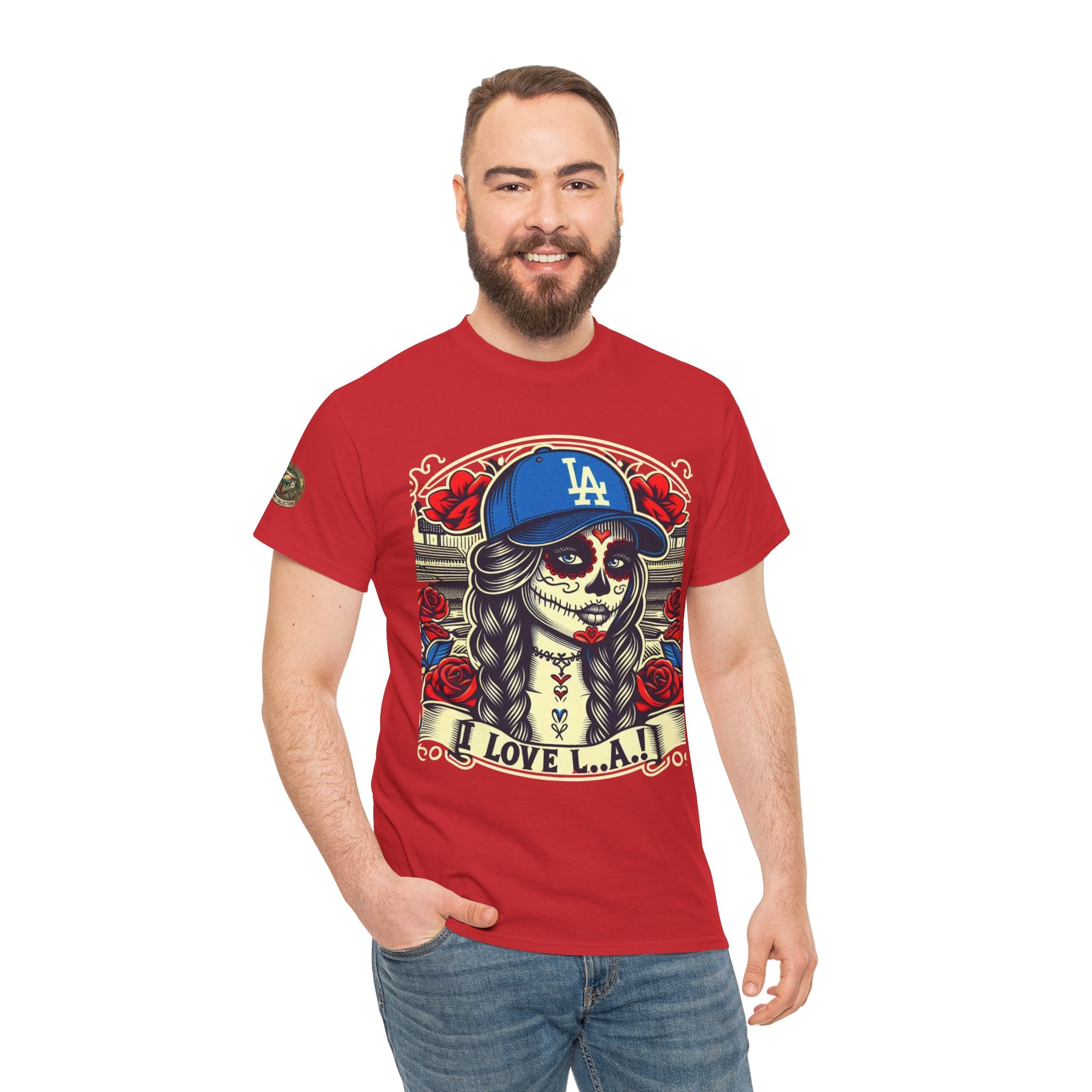 La Reina de L.A.- I Love L.A. Day of the Dead Baseball Shirt