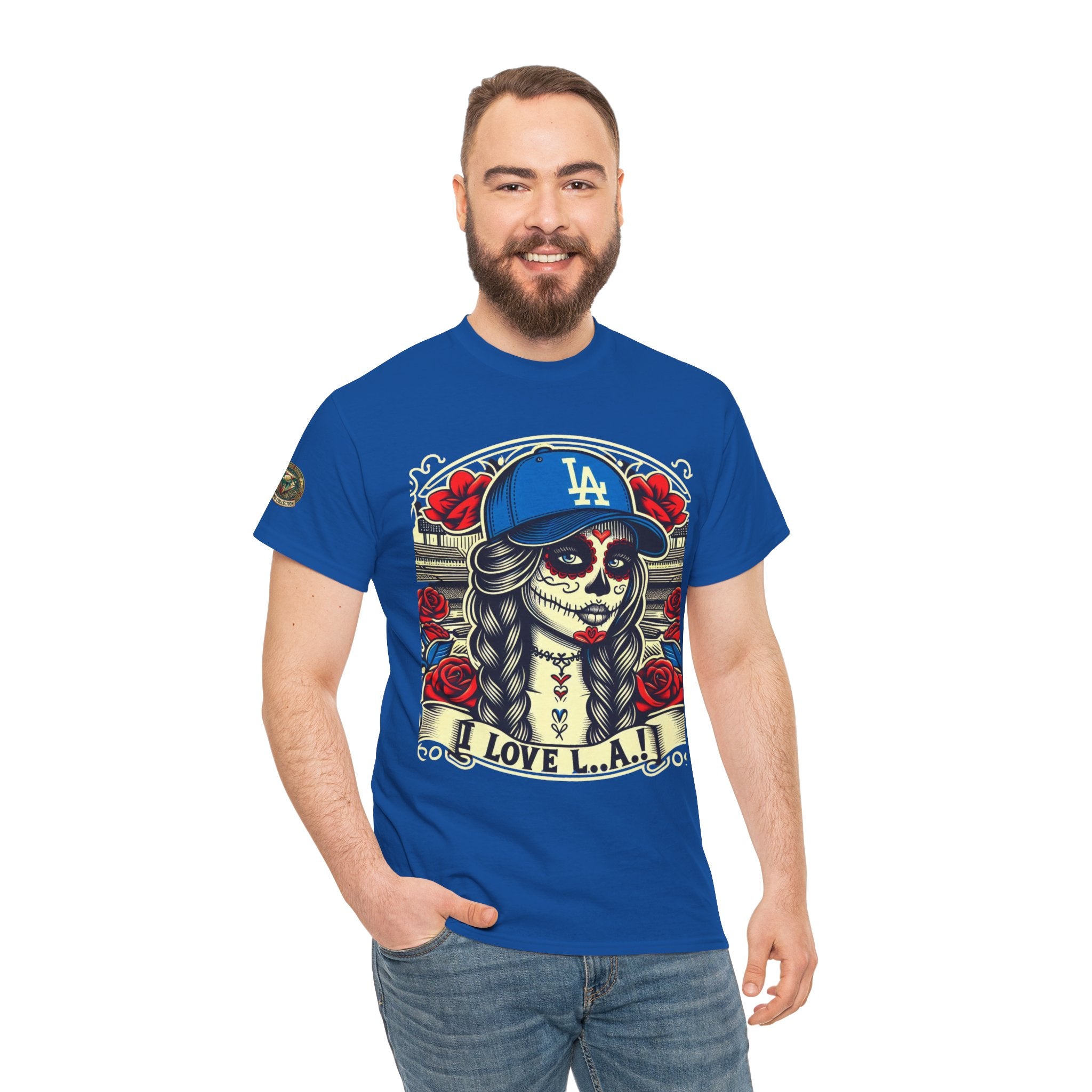La Reina de L.A.- I Love L.A. Day of the Dead Baseball Shirt
