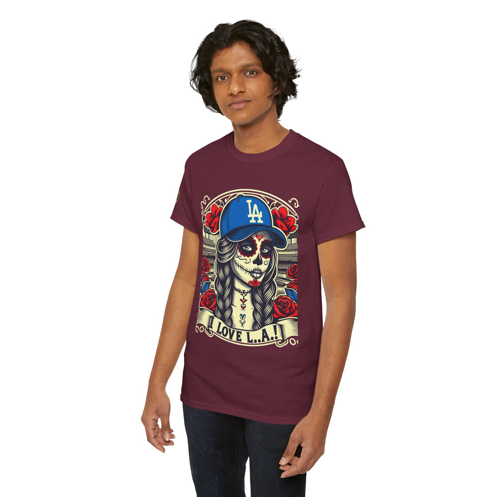 La Reina de L.A.- I Love L.A. Day of the Dead Baseball Shirt