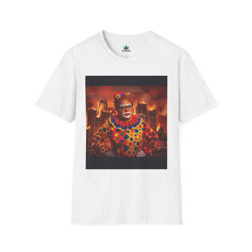 DumbAss Bass Clown Cityscape T-Shirt — Horror Carnival Graphic Tee