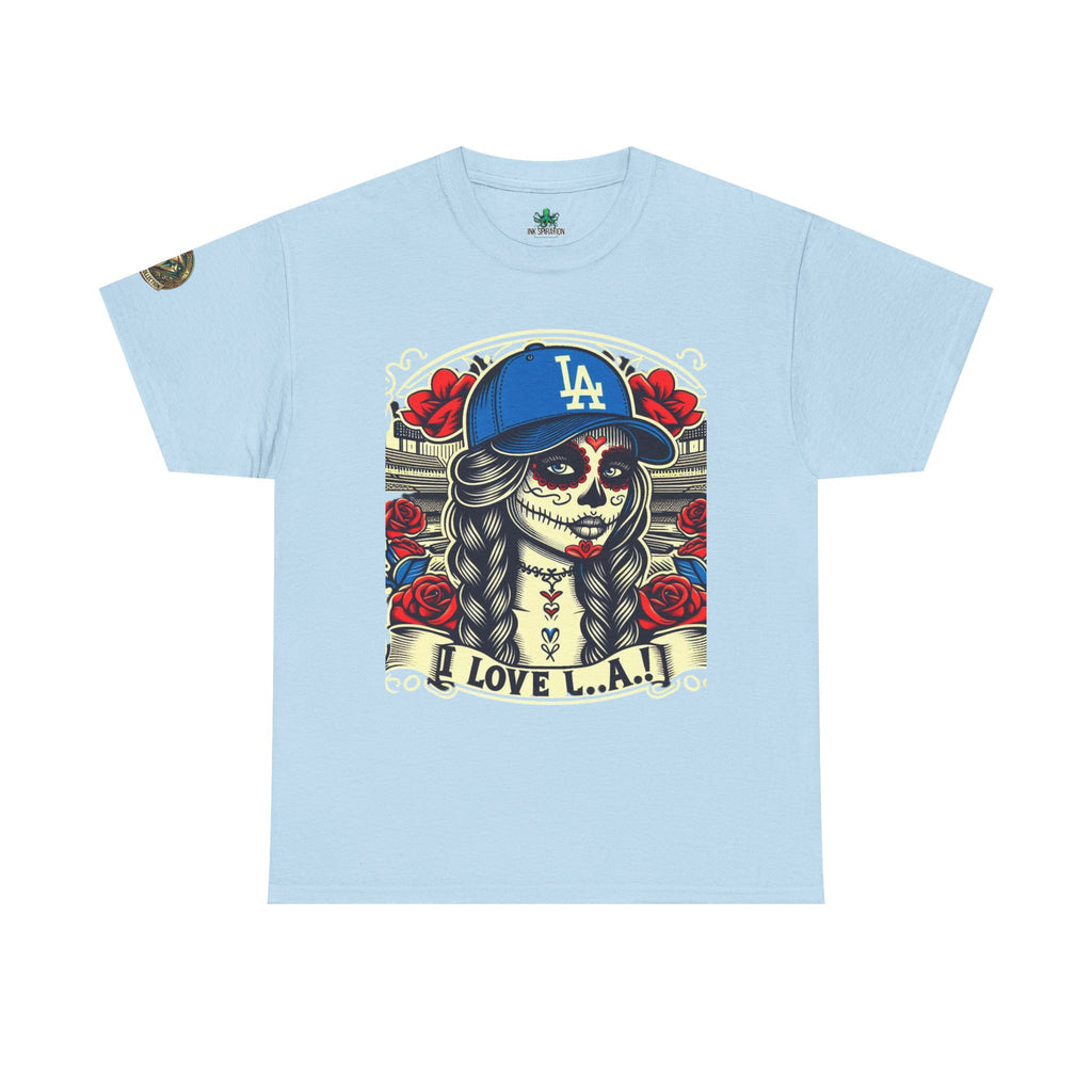 La Reina de L.A.- I Love L.A. Day of the Dead Baseball Shirt