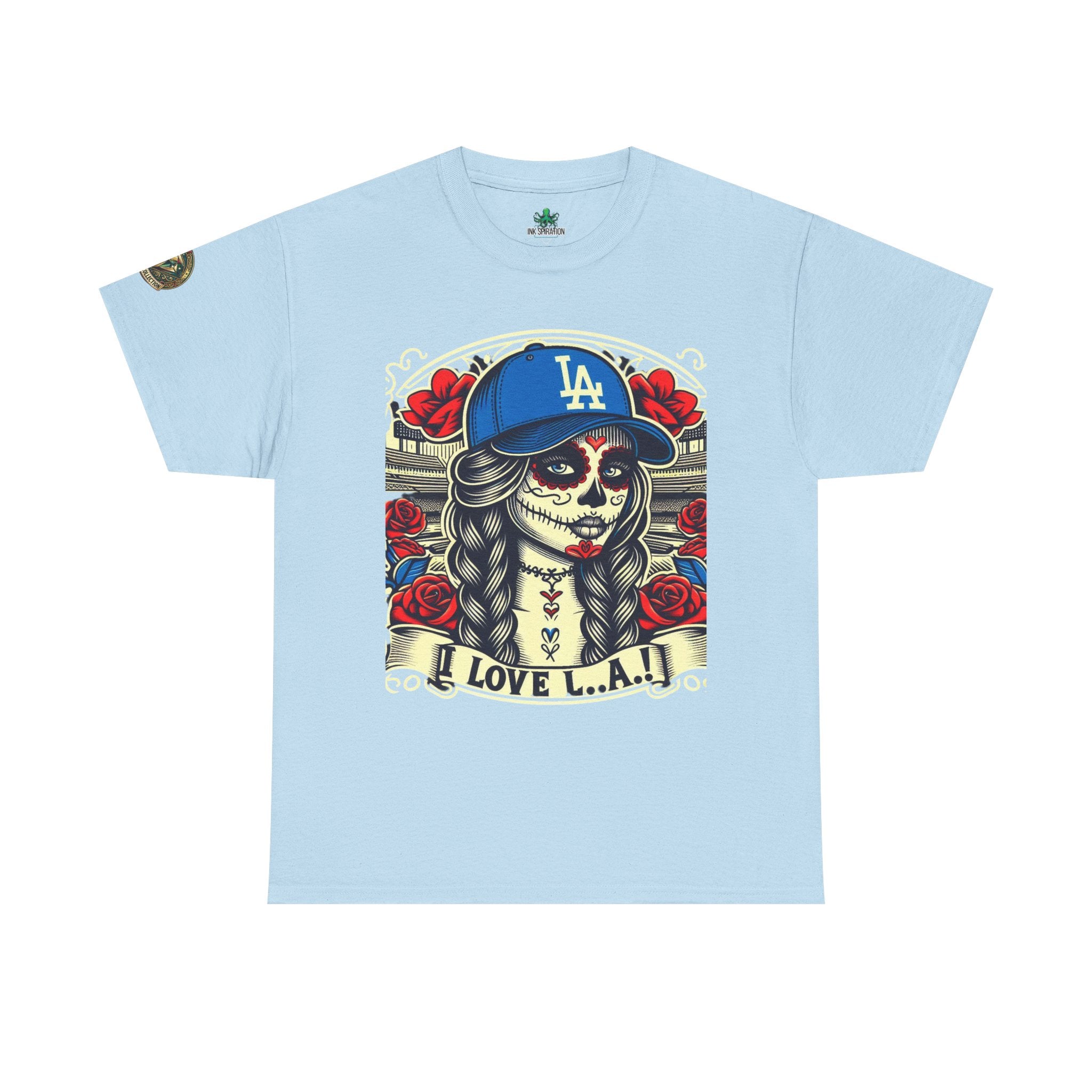 La Reina de L.A.- I Love L.A. Day of the Dead Baseball Shirt