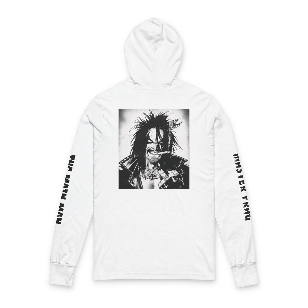 Inkspiration Collection, Goth Rock, LOBO, Hooded Long Sleeve Tee — The Main Man Portrait Graphic