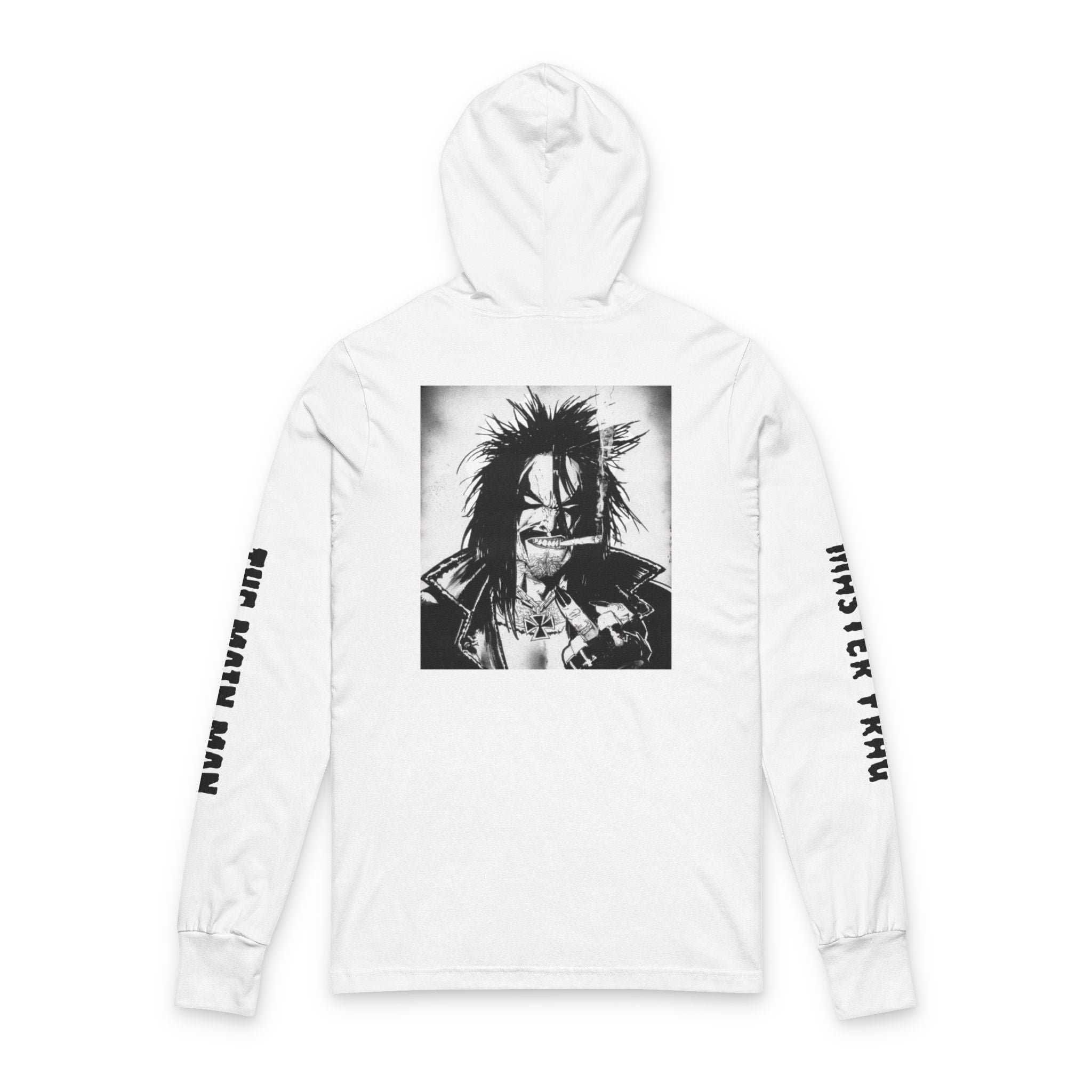 Inkspiration Collection, Goth Rock, LOBO, Hooded Long Sleeve Tee — The Main Man Portrait Graphic