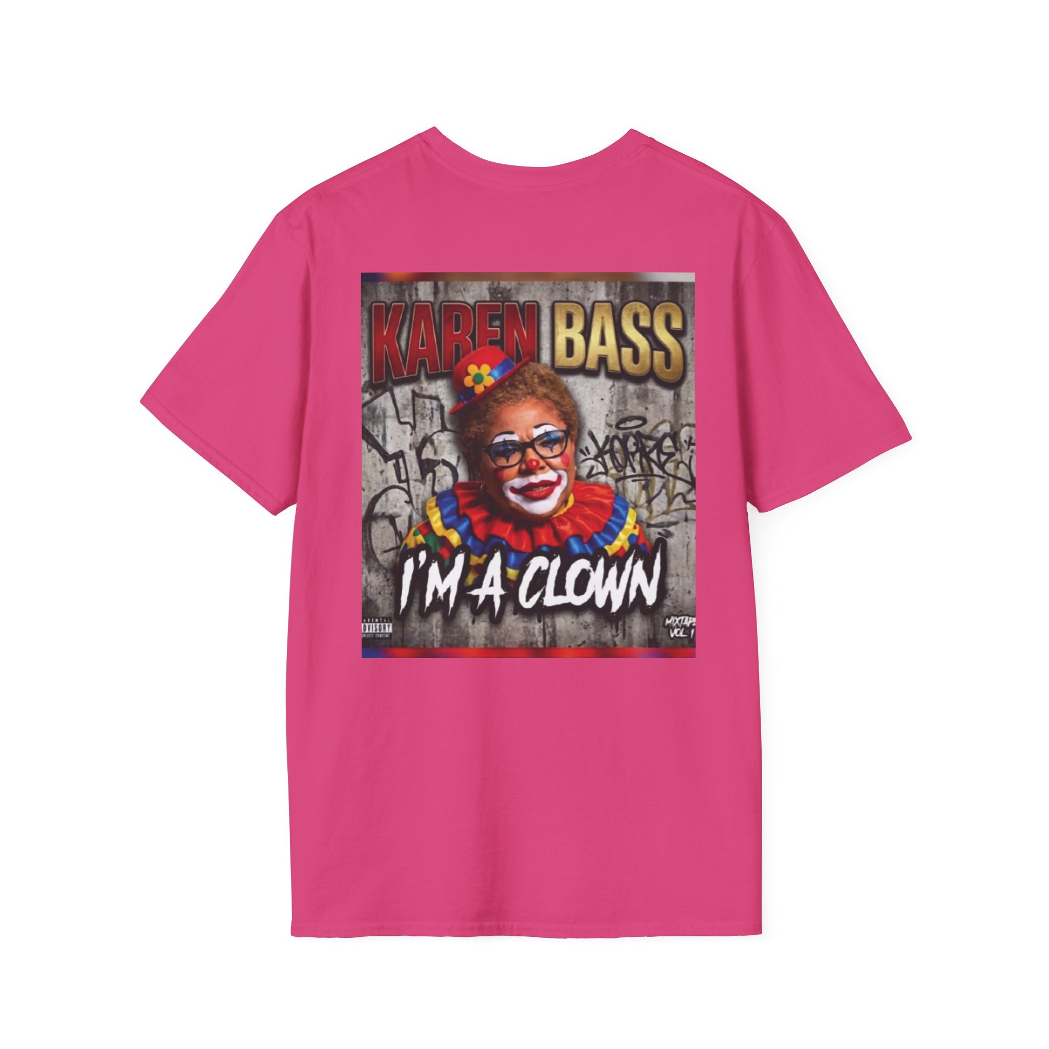 DumbAss Bass Clown Cityscape T-Shirt — Horror Carnival Graphic Tee