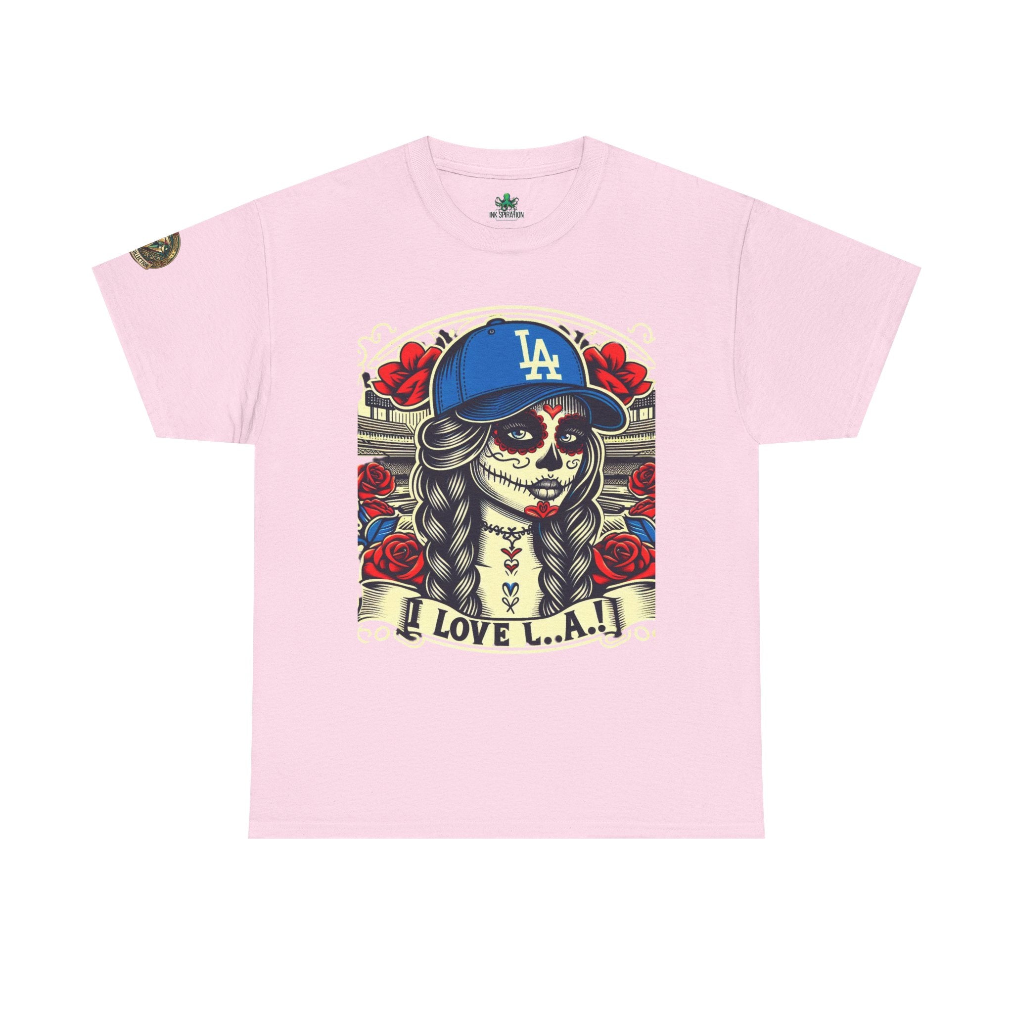La Reina de L.A.- I Love L.A. Day of the Dead Baseball Shirt