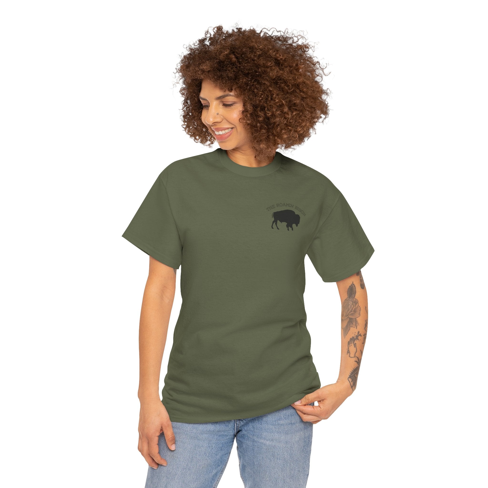 Roamin' Bison Graphic Tee — Vintage Western Bison Shirt