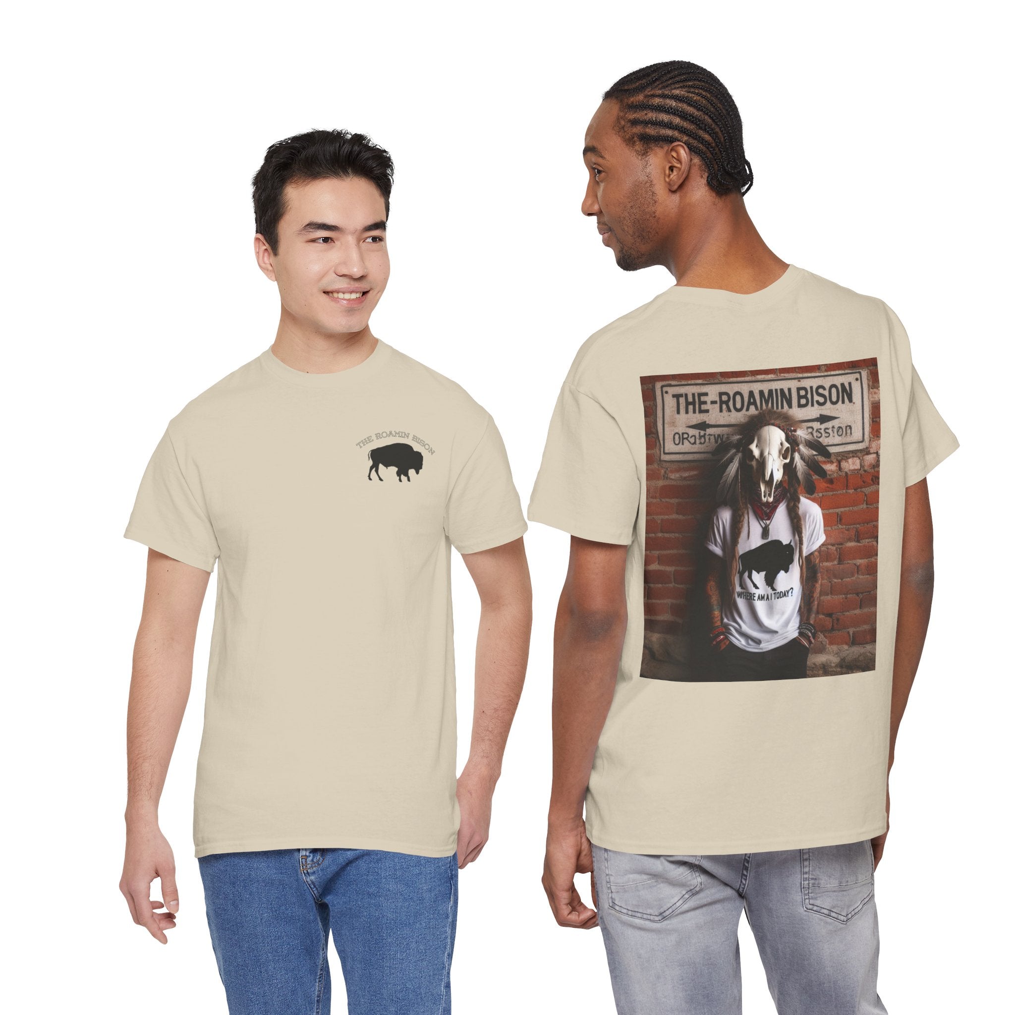 Roamin' Bison Graphic Tee — Vintage Western Bison Shirt